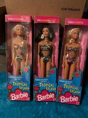 Barbie Tropical splash dolls with flower fragrance.